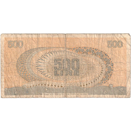 Italia, 
  
  500 lire, 
  
  20-10-1967