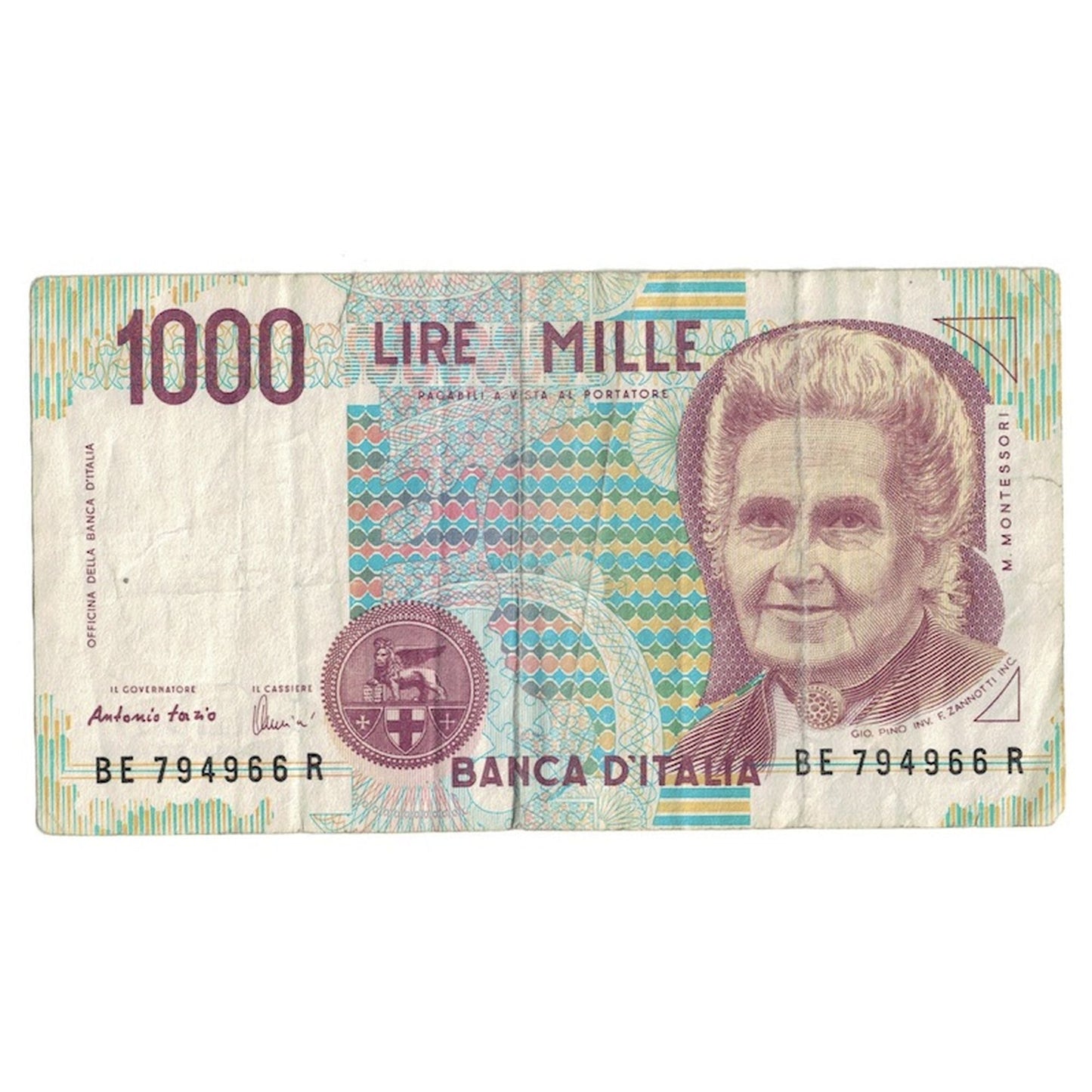 Italia,
1000 lire,
D.1990