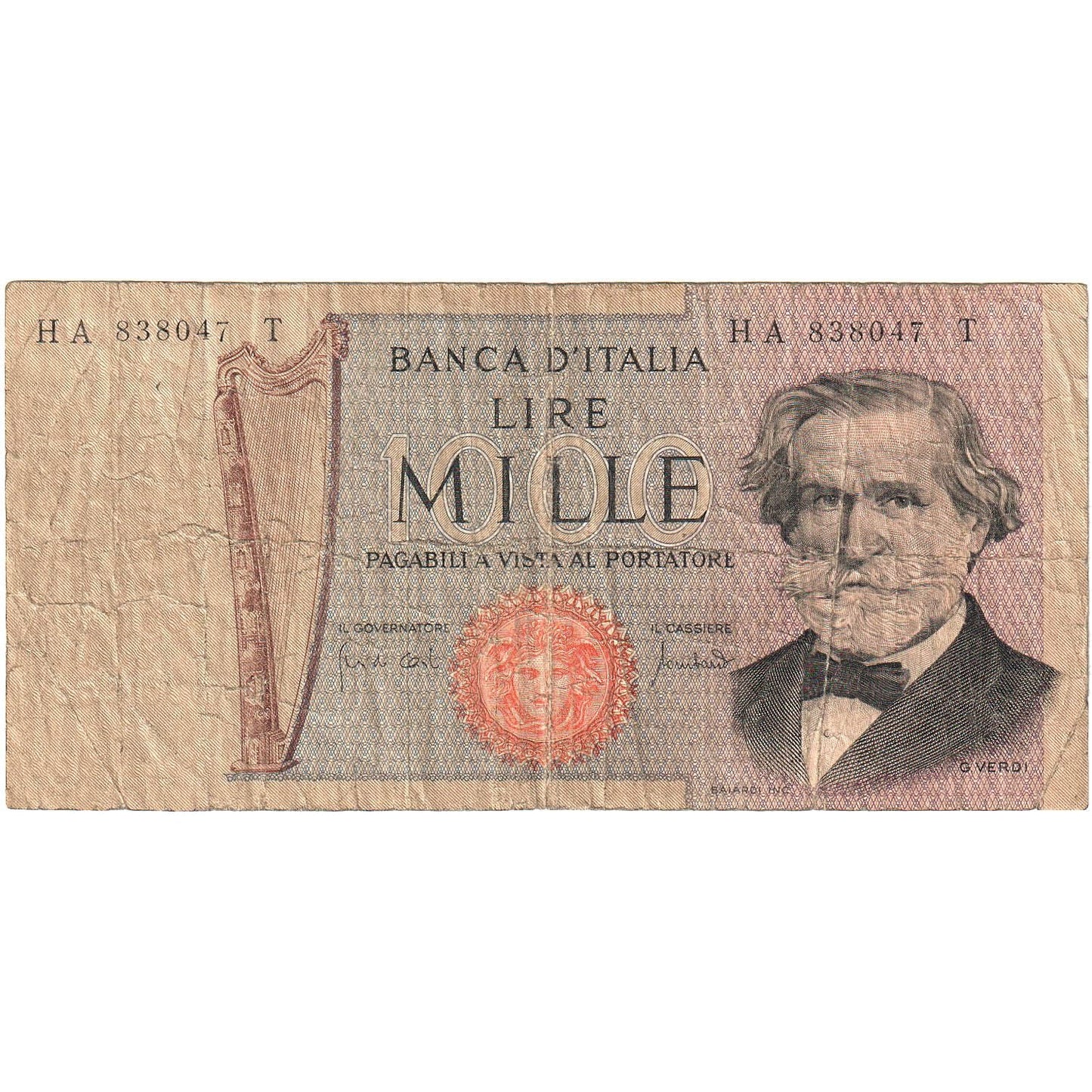 Italia,
1000 lire,
KM:101g