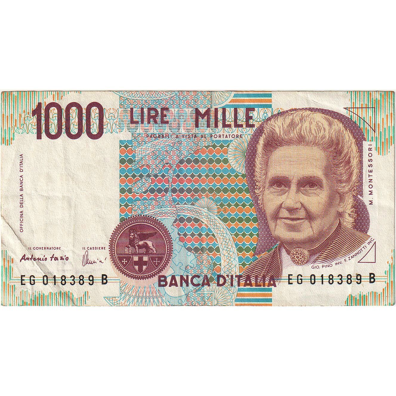 Italia,
1000 lire,
03-10-1990