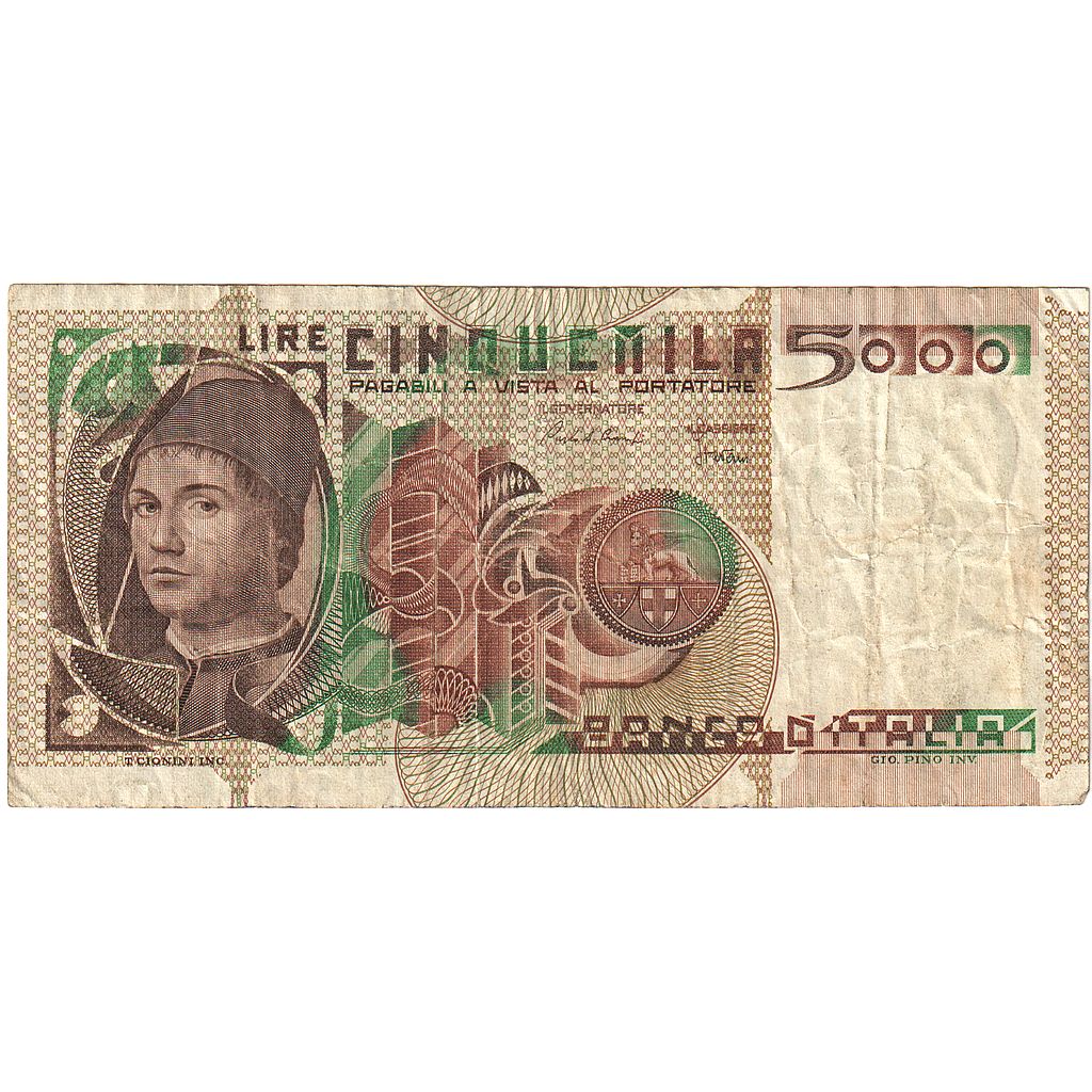 Italia,
5000 lire,
1982