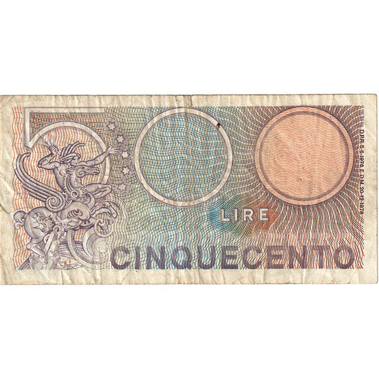 Italia, 
  
  500 lire, 
  
  20-12-1976