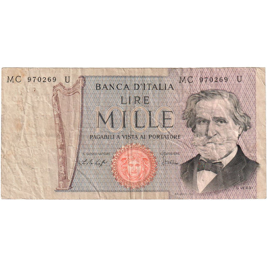 Italia, 
  
  1000 lire, 
  
  10/01/1977