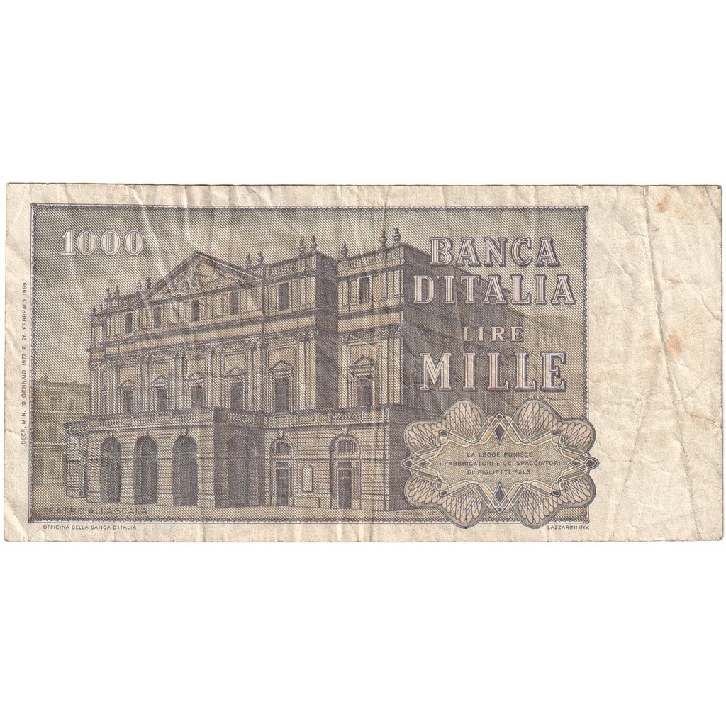 Italia, 
  
  1000 lire, 
  
  10/01/1977