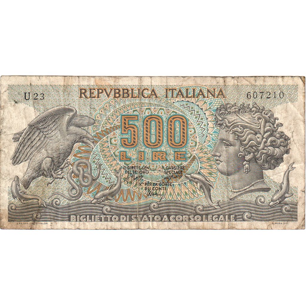 Italia, 
  
  500 lire, 
  
  23-02-1970