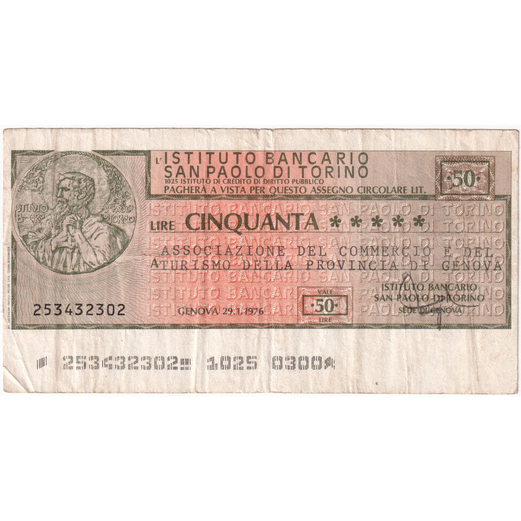 Italia, 
  
  50 lire, 
  
  27-01-1976