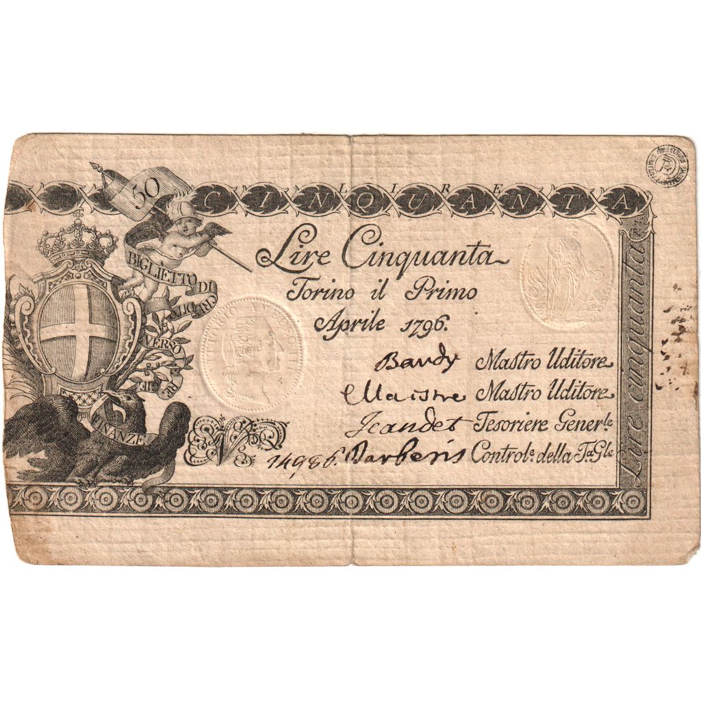 Italia, 
  
  50 lire, 
  
  FE(40-45)