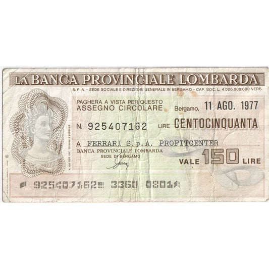 Italia, 
  
  150 lire, 
  
  19-04-1977