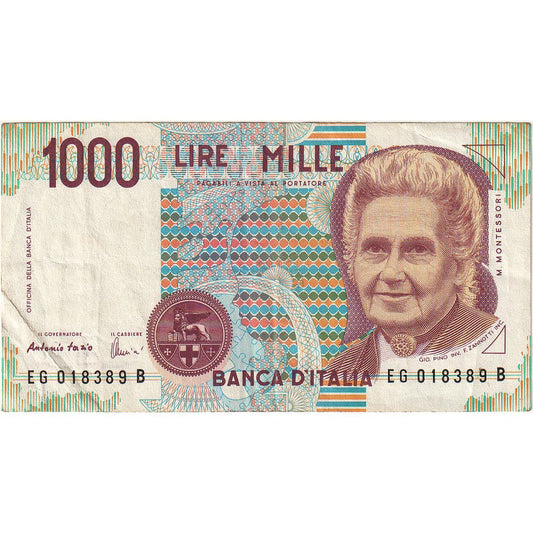 Italia, 
  
  1000 lire, 
  
  03-10-1990