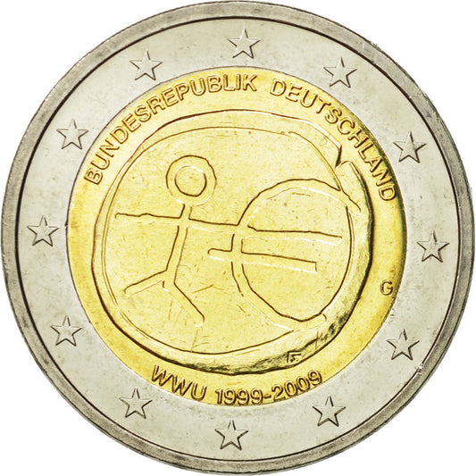GERMANIA - REPUBBLICA FEDERALE,

2 Euro,

10° anniversario dell'UEM